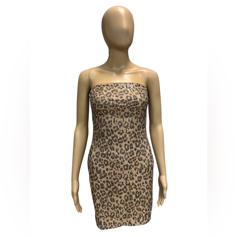 Dolls Kill Ultimate Prowess leopard mini Sequin Dress Size Small
